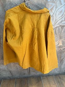 H&amp;m Mustard  Collared Long Sleeve Top