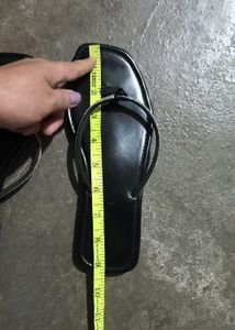 Women's Black Embellished Flip-Flops