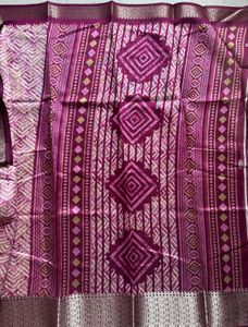 Brand New Elegant Purple Patterned Saree