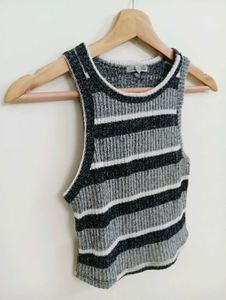 Striped Ribbed Crop Tank Top