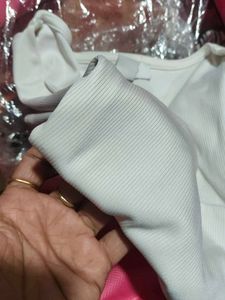 Cream Square Neck Ribbed Crop Top