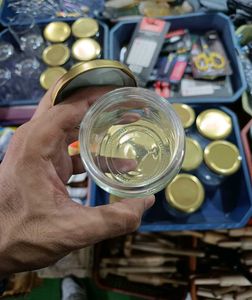 3 piece Glass Jar with Golden Lid