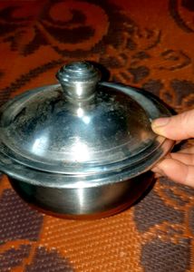 Vintage Stainless Steel Pot with Lid