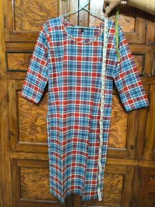 Plaid kurti dress