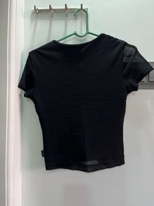Black V-Neck Crop Top