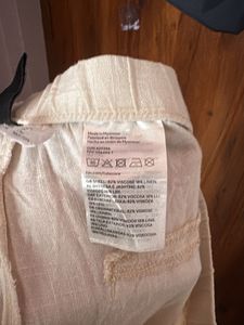 Cream Wide Leg linen trouser