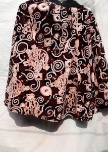 Abstract Print Midi Skirt