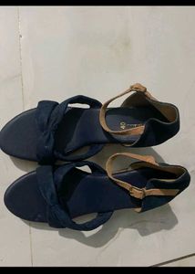 Stylish Navy Wedge Sandals