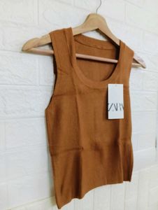 Stylish Women's Brown Sleeveless Top