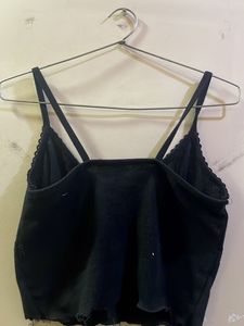 Black Lace Trim Cami Top