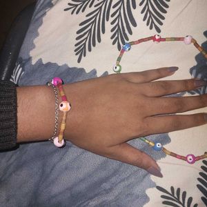 Set Of 2: Evil Eye Necklace and bracelet