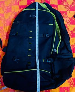 FASTRACK Durable Black Backpack with Lime Accents