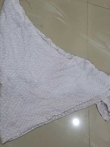 Elegant White Chikankari scaff