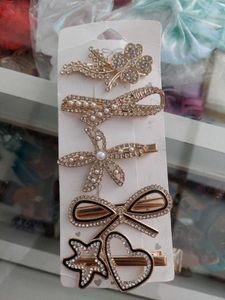 Sparkling Floral Hair Clips (Set of 5)