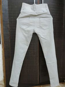 High Waisted Light Grey Jeans