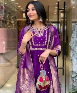Beautiful Purple Kurta Set with Dupatta