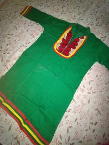 Vibrant Green Kurta with Embroidery XL