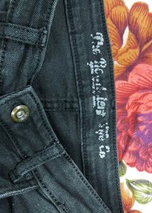 Black Denim Frayed Shorts