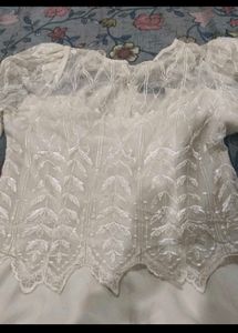 Elegant White Ethnic Gown
