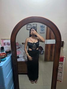 Sleek Black Cutout Maxi Dress