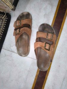 Brown Buckle Strap Sandals