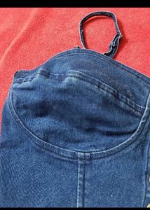 Denim Button-Up Crop Top