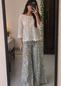Sheer Embroidered Blouse