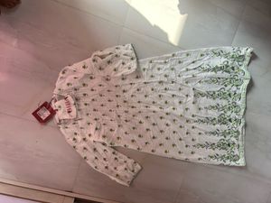 White Floral Print Kurti
