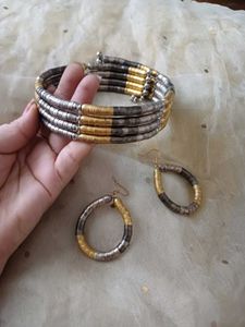 Oxidized Silver & Gold Tone Jewelry Set