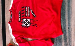 Combo. Red 'Off-White' Graphic    no damage