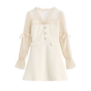 Elegant Lace Sleeve Mini Dress