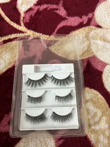 Huda girl Eyelashes,black,handmade,natural,3 Pairs
