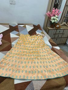 Embroidered Ethnic Skirt - Peach
