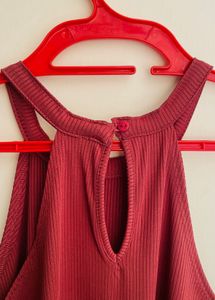 Maroon Bodycon Mini Dress