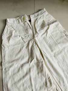ZARA Off-white culottes trousers