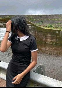 Chic Black Peter Pan Collar Dress