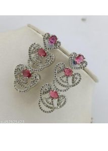 Ruby &amp; CZ Silver-Plated Necklace