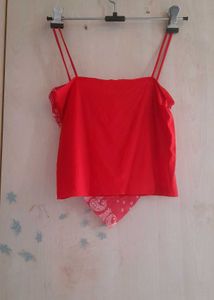 Red Bandana Print Handkerchief Hem Cami Top