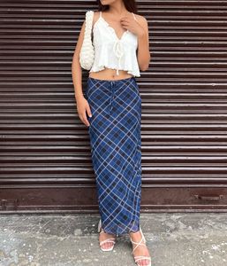 Blue Plaid Skirt