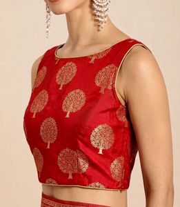 Red & Gold chanderi Blouse