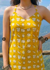 Quintessentials Cotton Printed Halter Top
