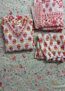 Elegant Pink Floral Kurta Set