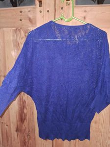 Chic Blue Sparkle Sweater