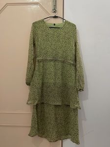 Green Printed Kurta Set