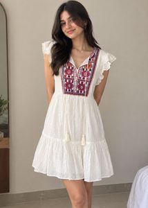 Boho Embroidered Tiered Maxi Dress 👗✨
