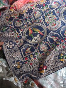 Exquisite Blue &amp; Red Saree