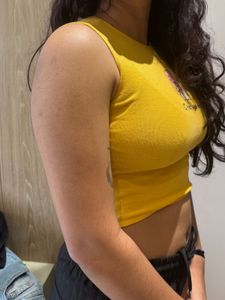 Yellow Charmander Cropped Tank Top