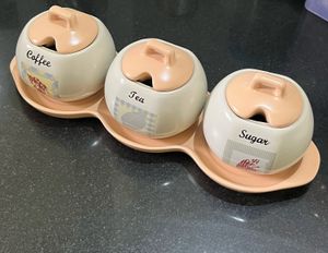 Ceramic Coffee, Tea &amp; Sugar Canister Set