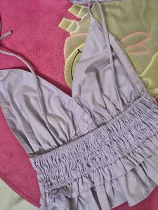 Cute Lavender Smocked Cami Top