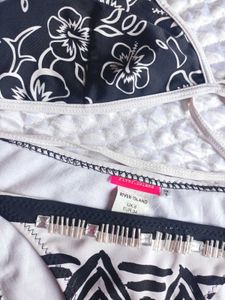 Stylish Black &amp; White Bikini Set